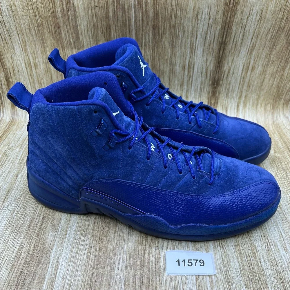 Nike Air Jordan 12 Retro Men's Size 13 Deep Royal Blue Suede Sneakers 130690-400